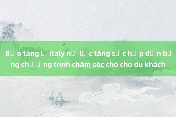 Bảo tàng ở Italy nỗ lực tăng sức hấp dẫn bằng chương trình chăm sóc chó cho du khách