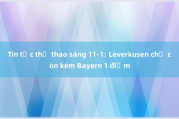 Tin tức thể thao sáng 11-1: Leverkusen chỉ còn kém Bayern 1 điểm