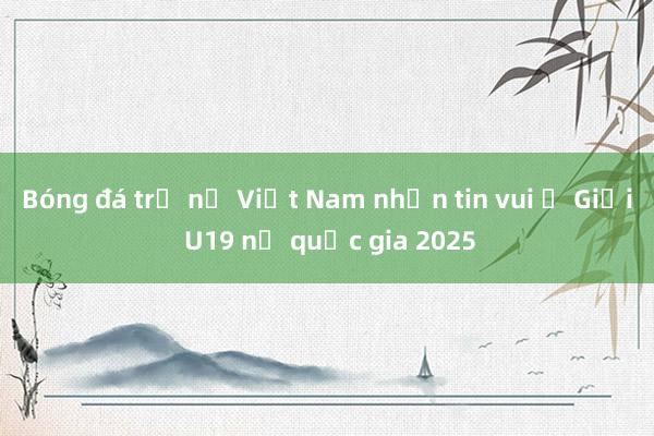 Bóng đá trẻ nữ Việt Nam nhận tin vui ở Giải U19 nữ quốc gia 2025